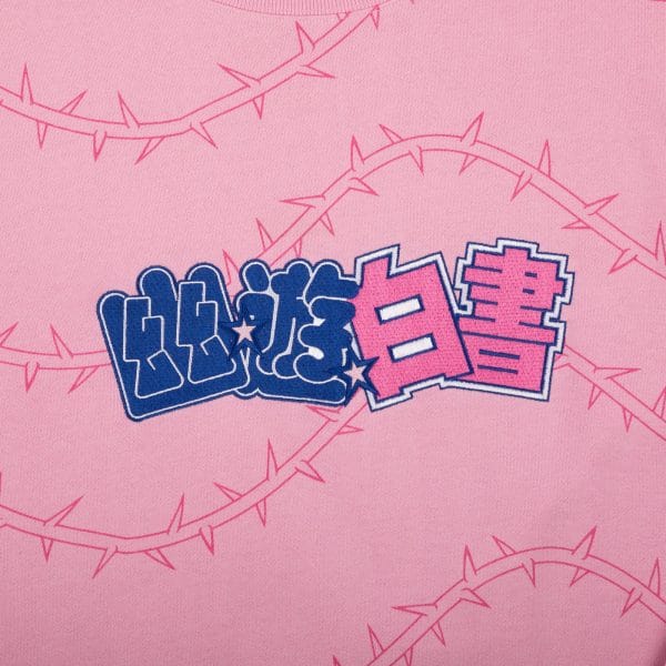 YU YU HAKUSHO PINK CREW NECK SWEATSHIRT Otaku Store otaku.store