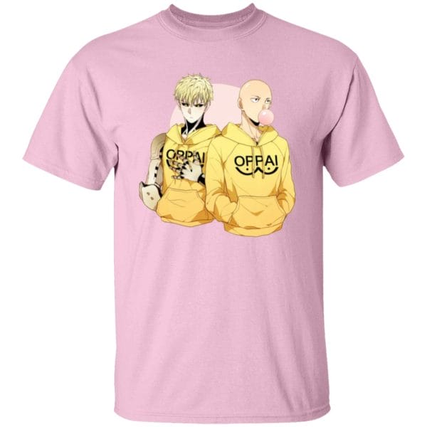 One-Punch Man – Saitama and Genos Wearing Oppai Hoodies T Shirt Otaku Store otaku.store